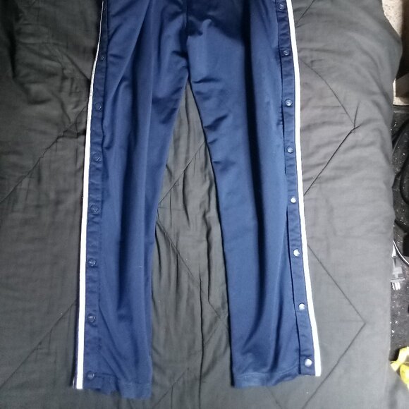 Vintage 90s Adidas 3 Stripe Snap Sweatpants Joggers Blue - Picture 5 of 8